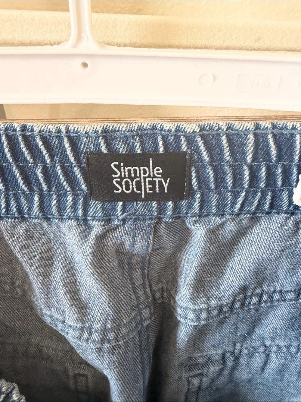 💙 Simple Society Denim Utility Cargo Shorts Size 11/30 Raw Hem